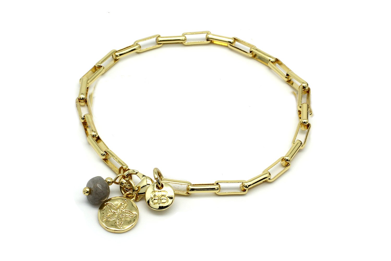 Nissi Gold Link Chain Charm Bracelet - Boho Betty