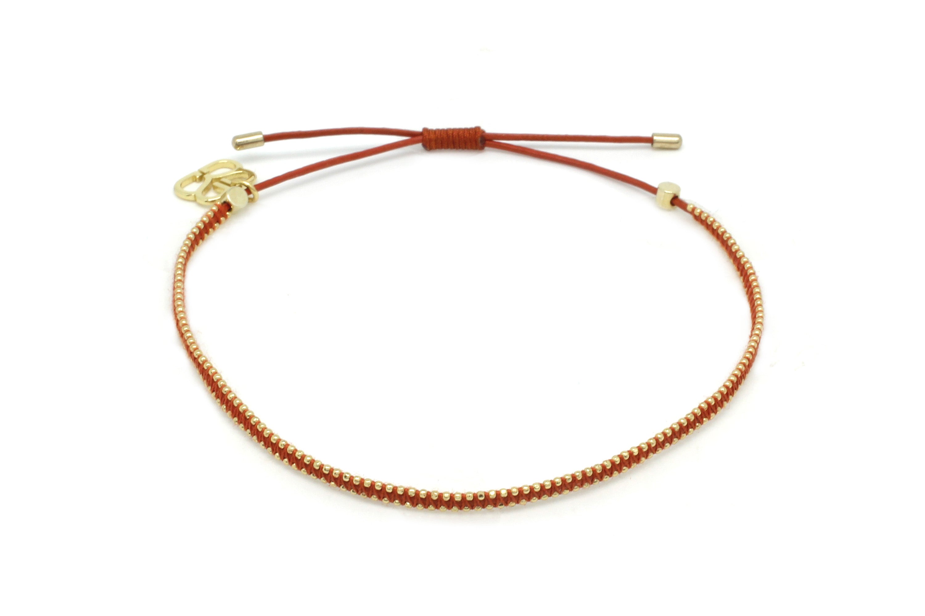 Euphonium Coral & Gold Woven Bracelet - Boho Betty
