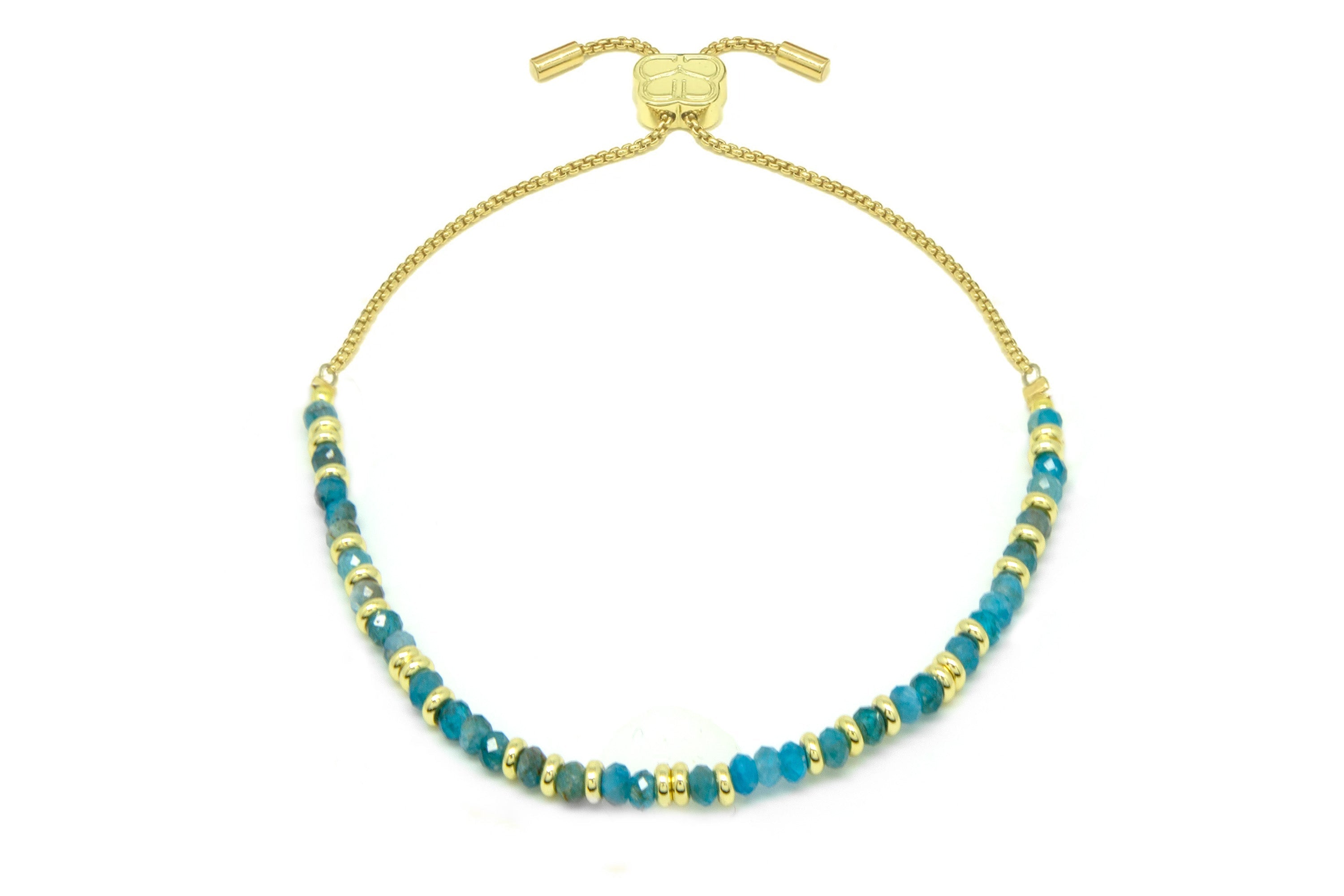 Mystical Apatite Gold Bracelet - Boho Betty