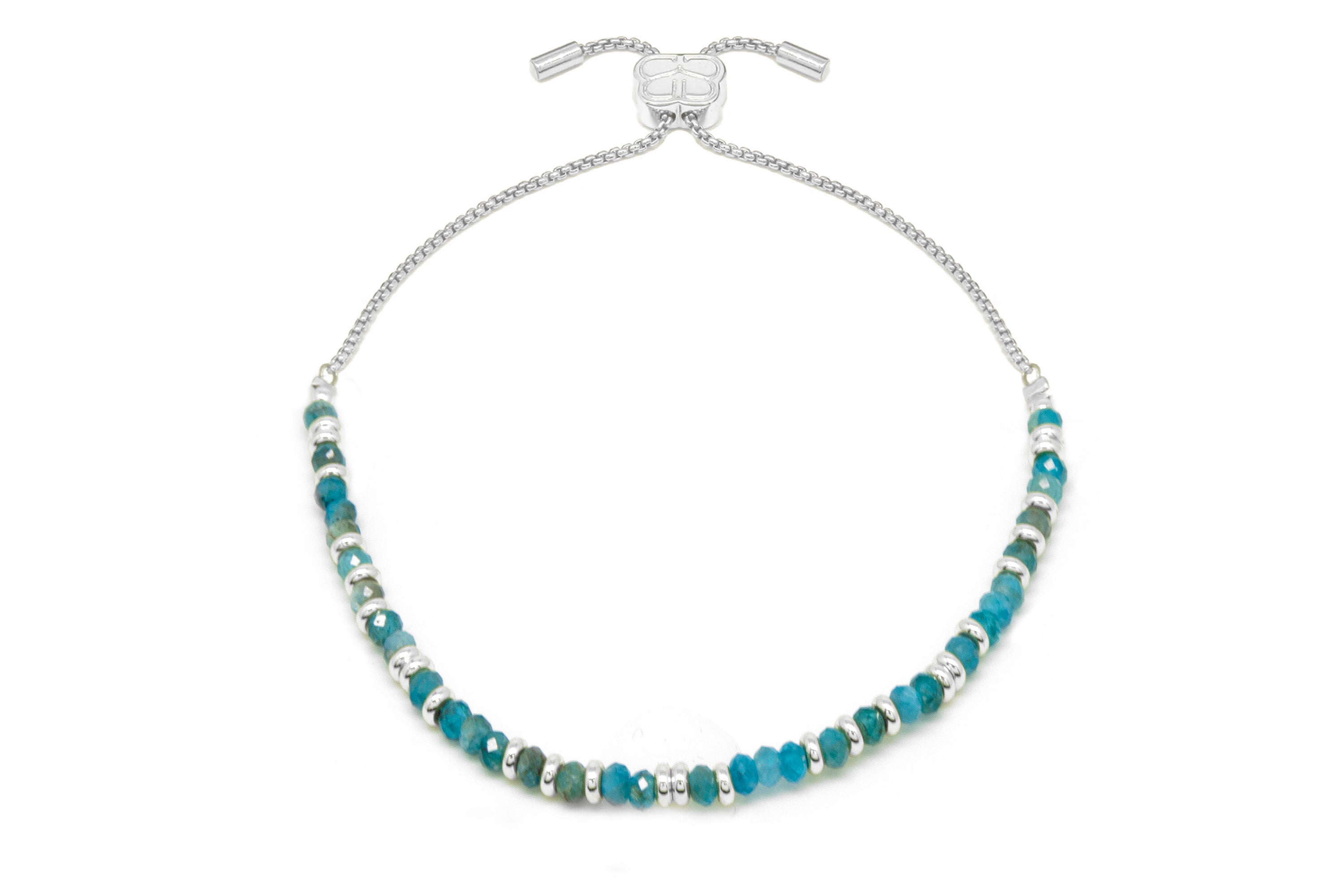 Mystical Apatite Silver Bracelet - Boho Betty