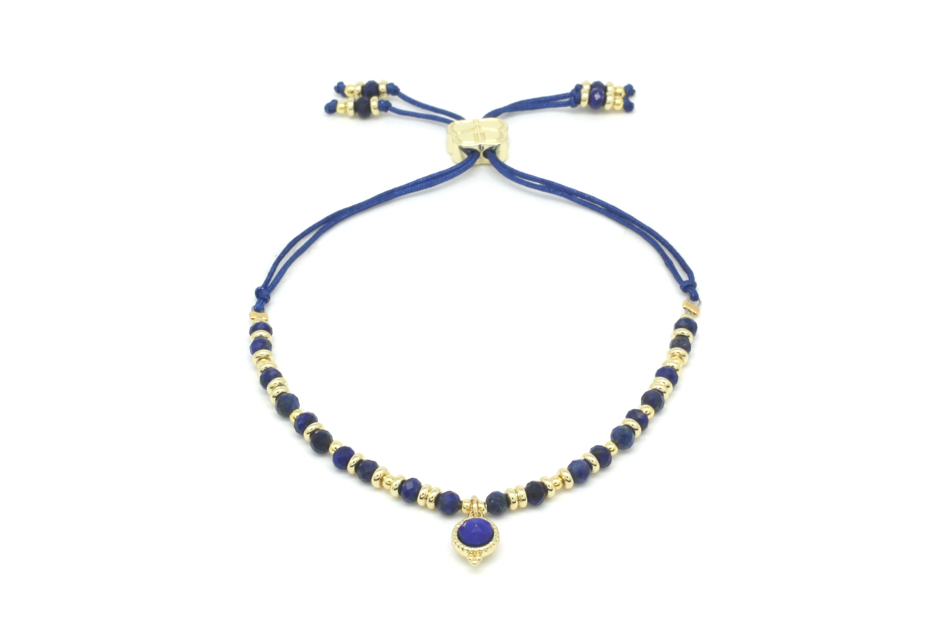 Sense Lapis Lazuli Gold Beaded Friendship Bracelet - Boho Betty