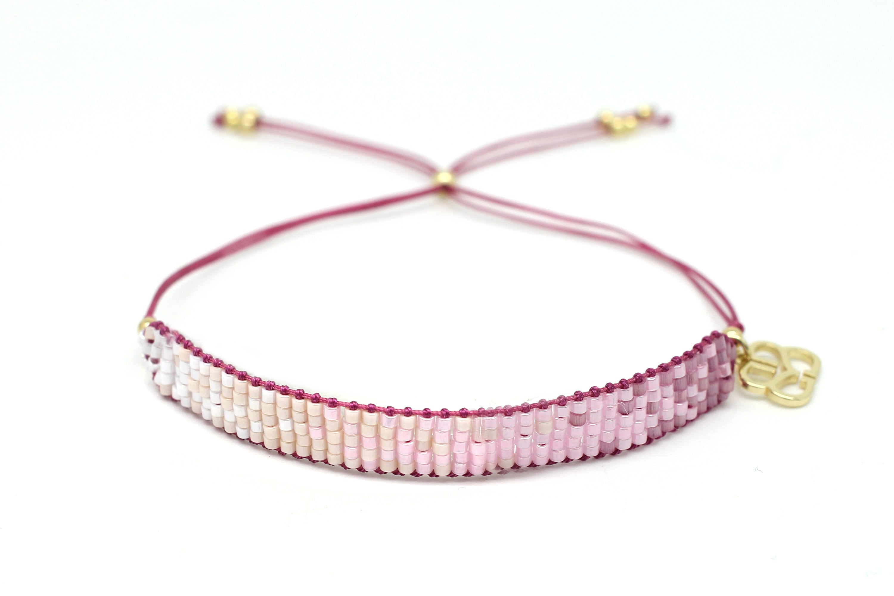 Try Pink Ombré Beaded Friendship Bracelet - Boho Betty