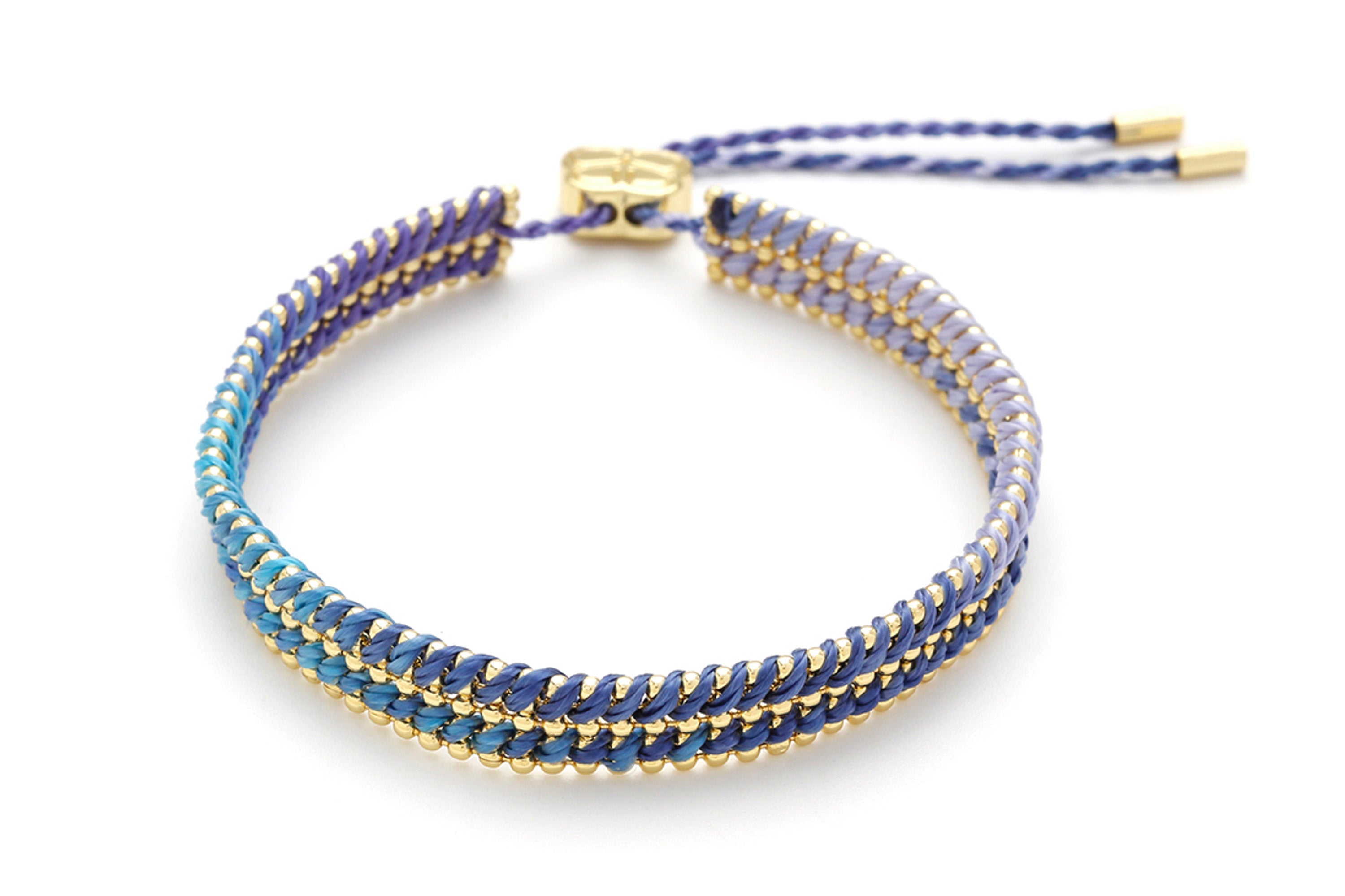 Yolia Purple Ombré & Gold Woven Bracelet - Boho Betty