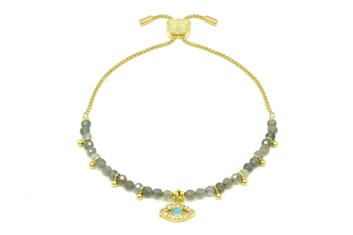 Brela Labradorite Evil Eye Gold Bracelet