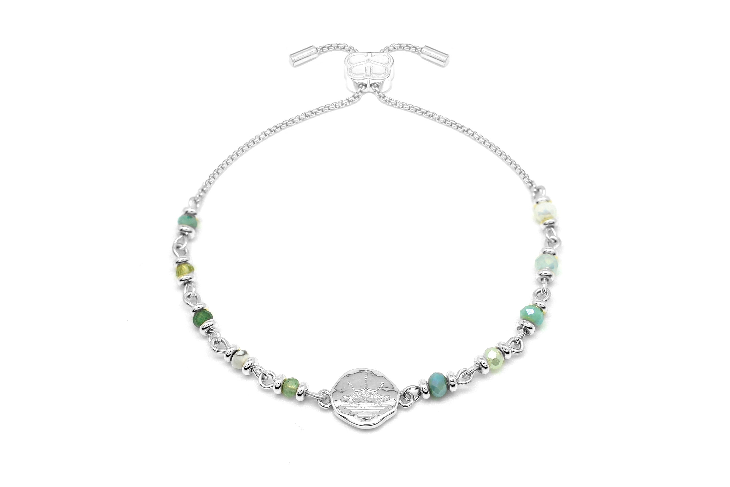 Crag Multi Gem Silver Charm Bracelet - Boho Betty