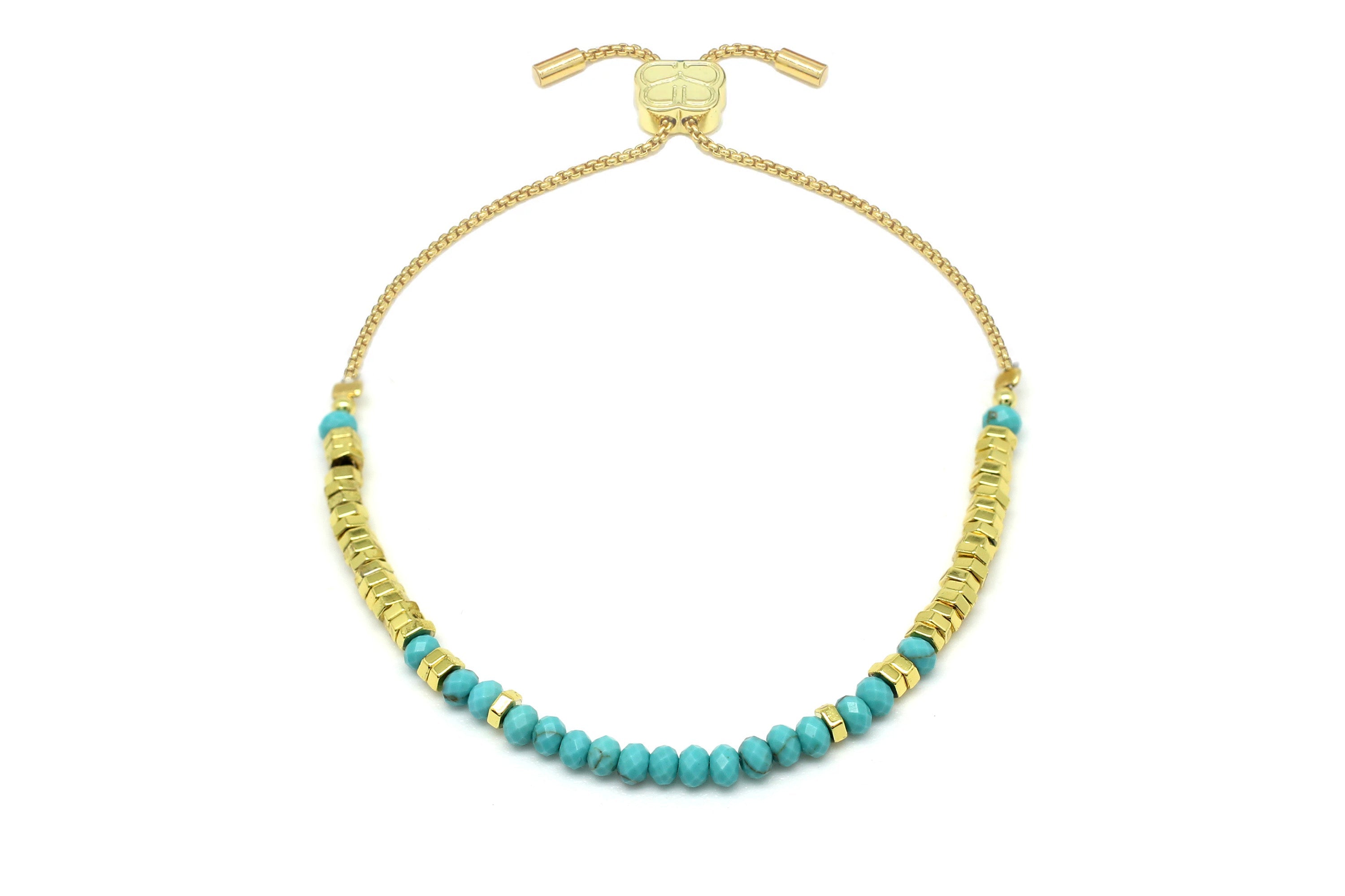 Tersina Turquoise & Gold Bracelet - Boho Betty