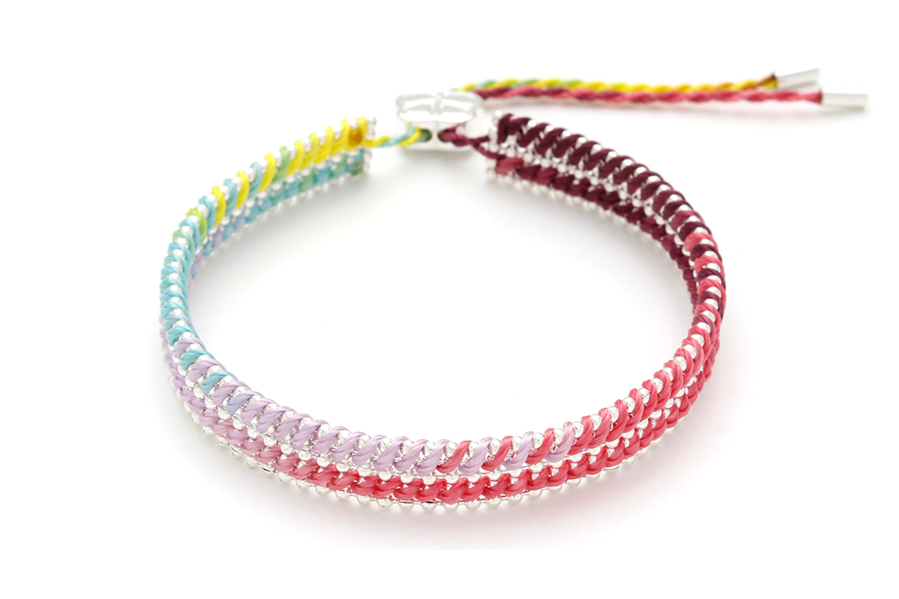 Yolia Multicolour Ombré & Silver Woven Bracelet - Boho Betty