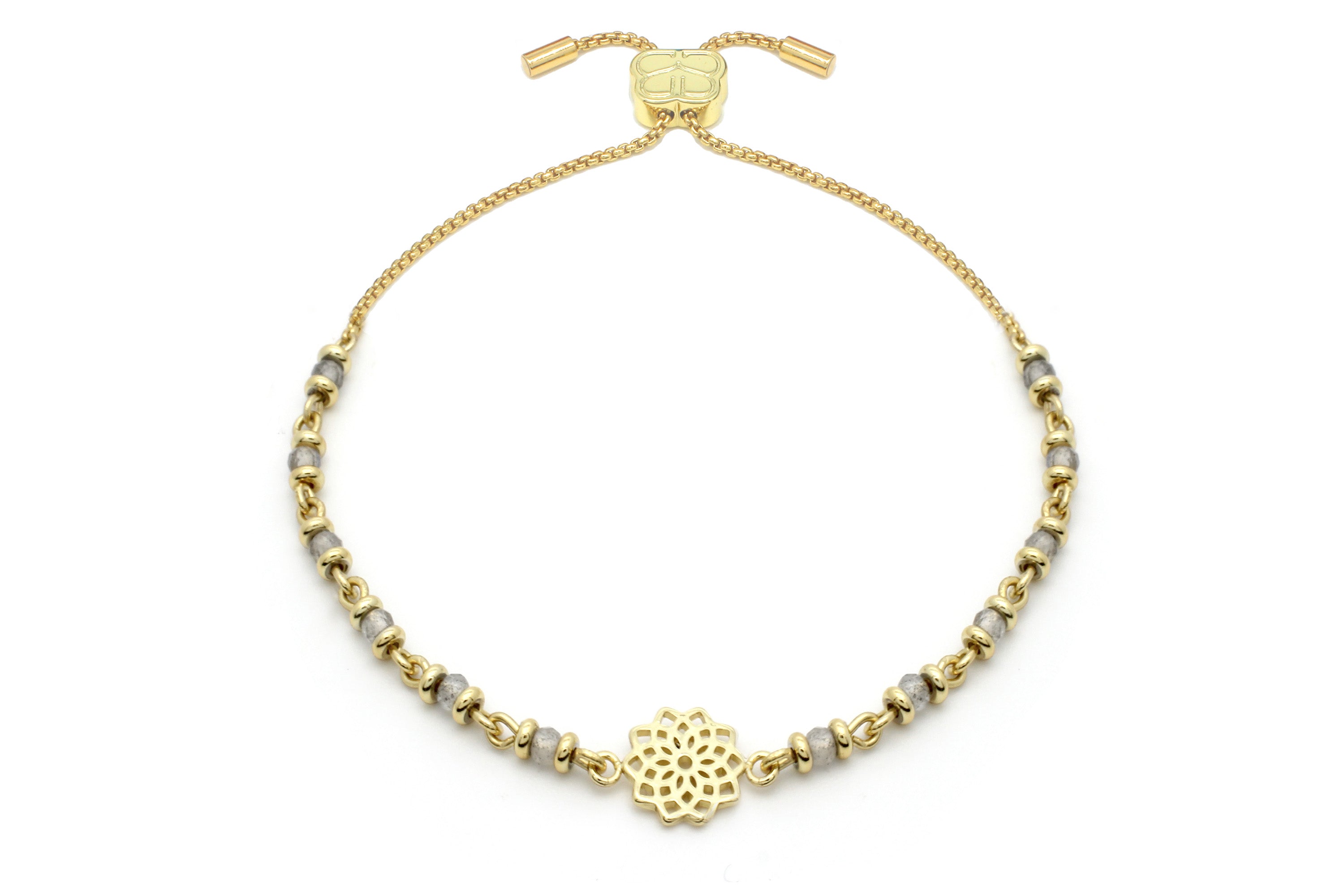 Crown Chakra Gemstone Gold Bracelet - Boho Betty