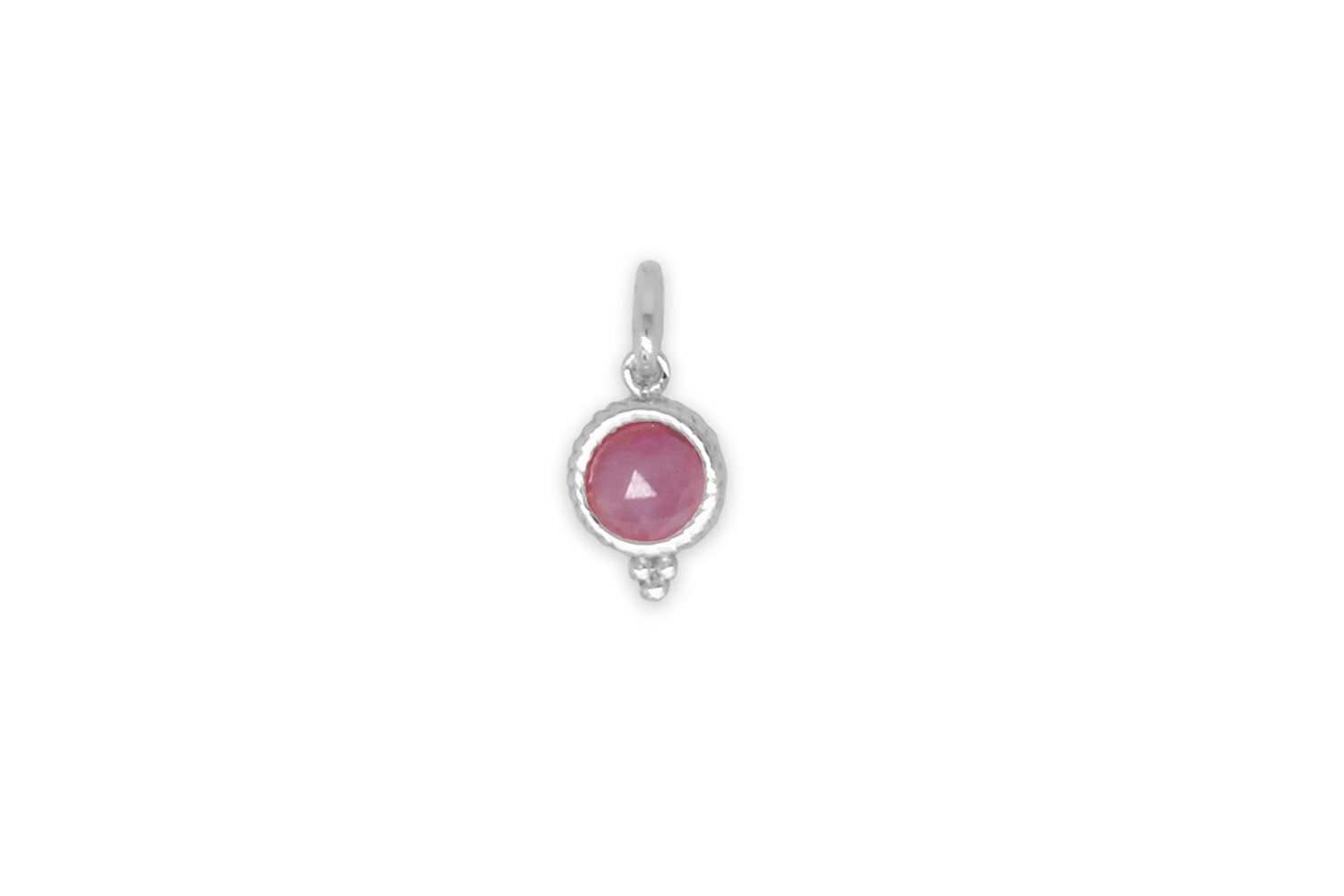Pink Tourmaline Silver Necklace Charm - Boho Betty