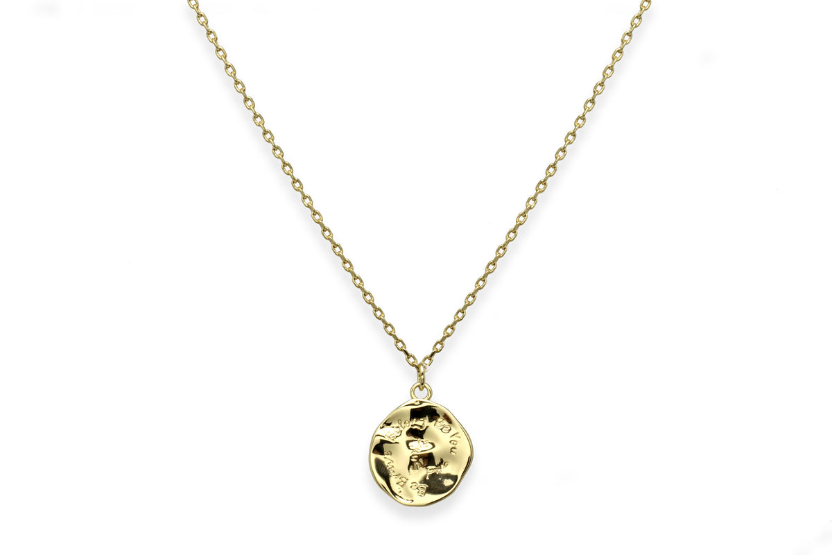 Be You Engraved Gold Pendant Necklace