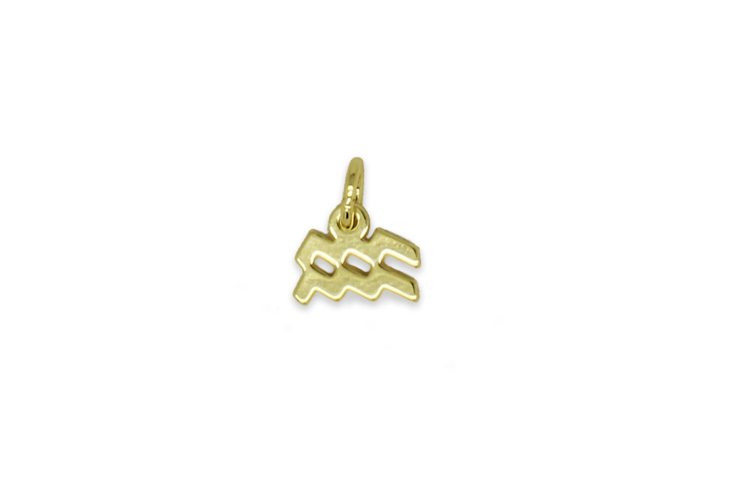 Aquarius Zodiac Gold Necklace Charm - Boho Betty