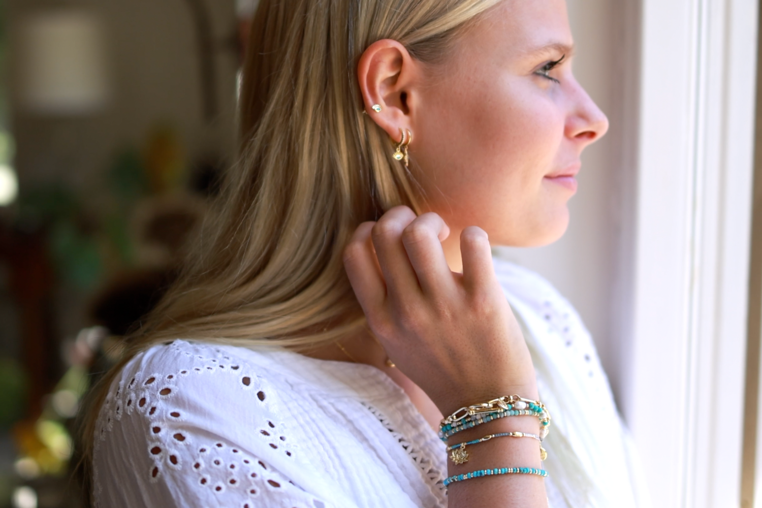 Mystical Turquoise Gold Bracelet - Boho Betty