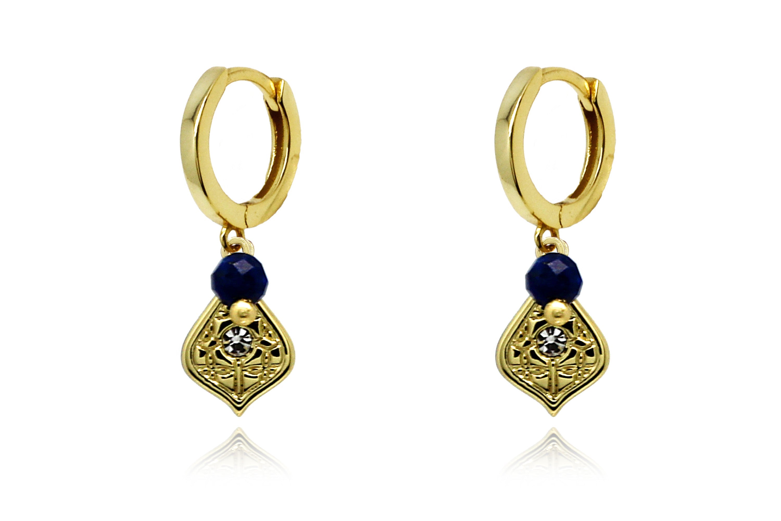 Betty Gold Hoop Gemstone Earring #color_Gold