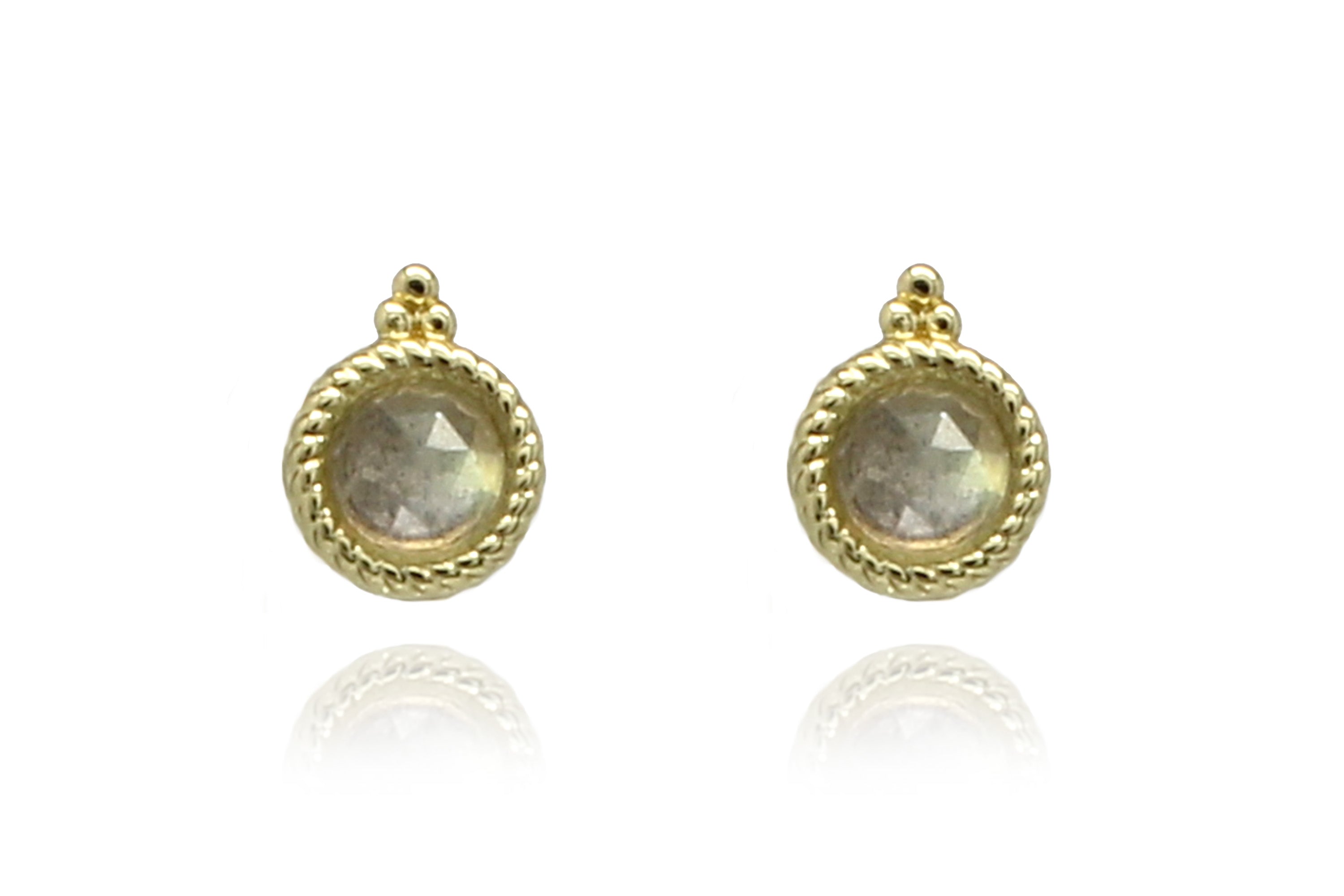 Labradorite Gold Stud - Boho Betty