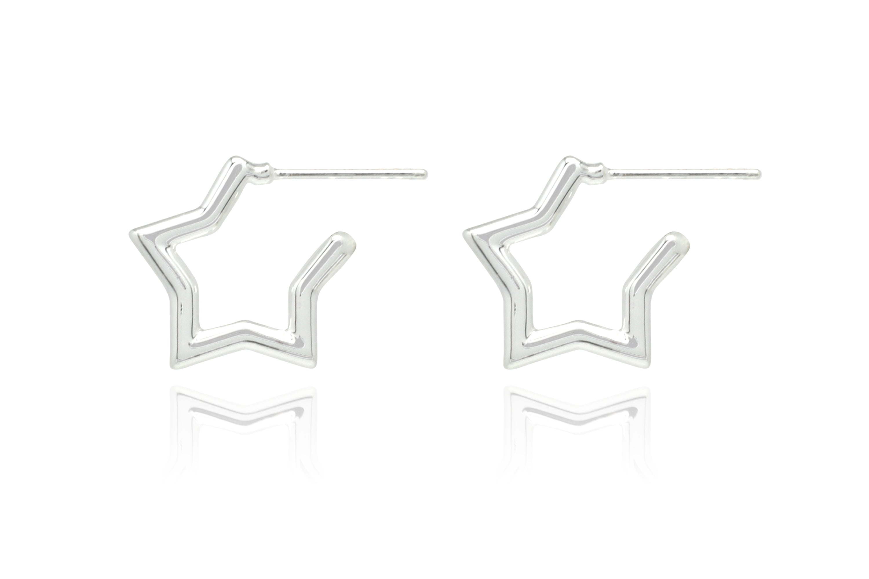 Quasar Silver Star Shaped Earring - Boho Betty