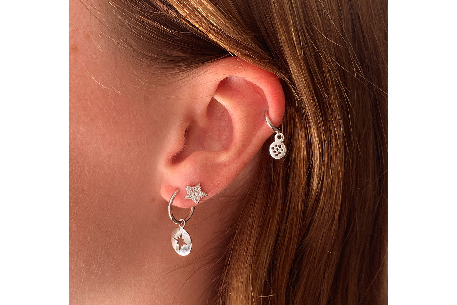 Chastain Silver CZ Star Stud Earrings - Boho Betty