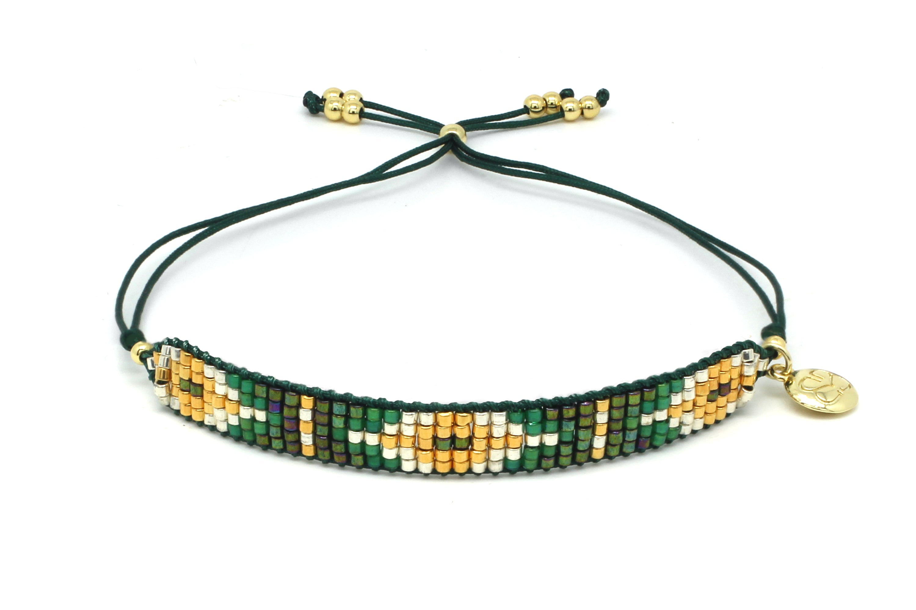Starlight Emerald Beaded Friendship Bracelet - Boho Betty