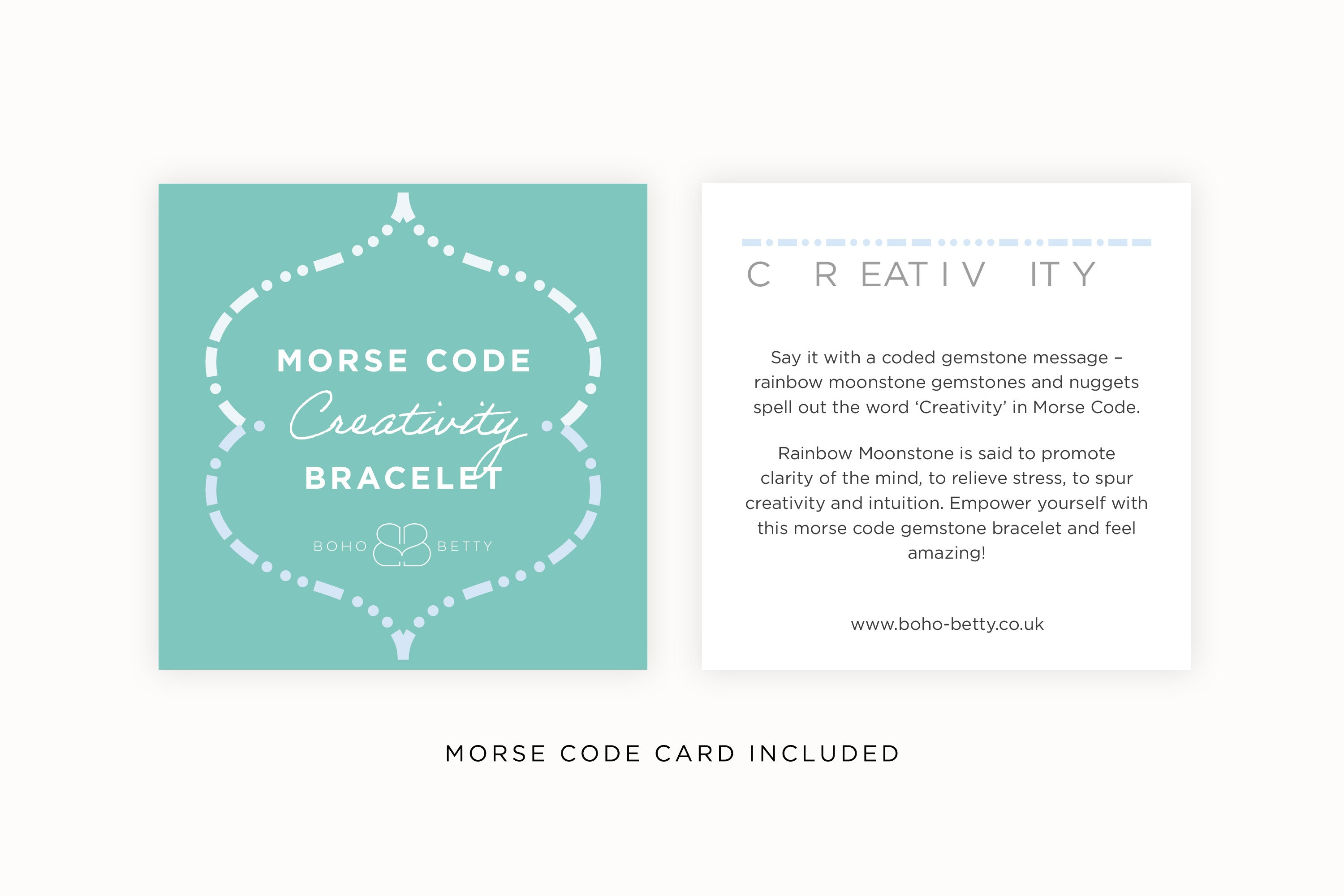 Morse Code Creativity Gemstone Gold Bracelet - Boho Betty