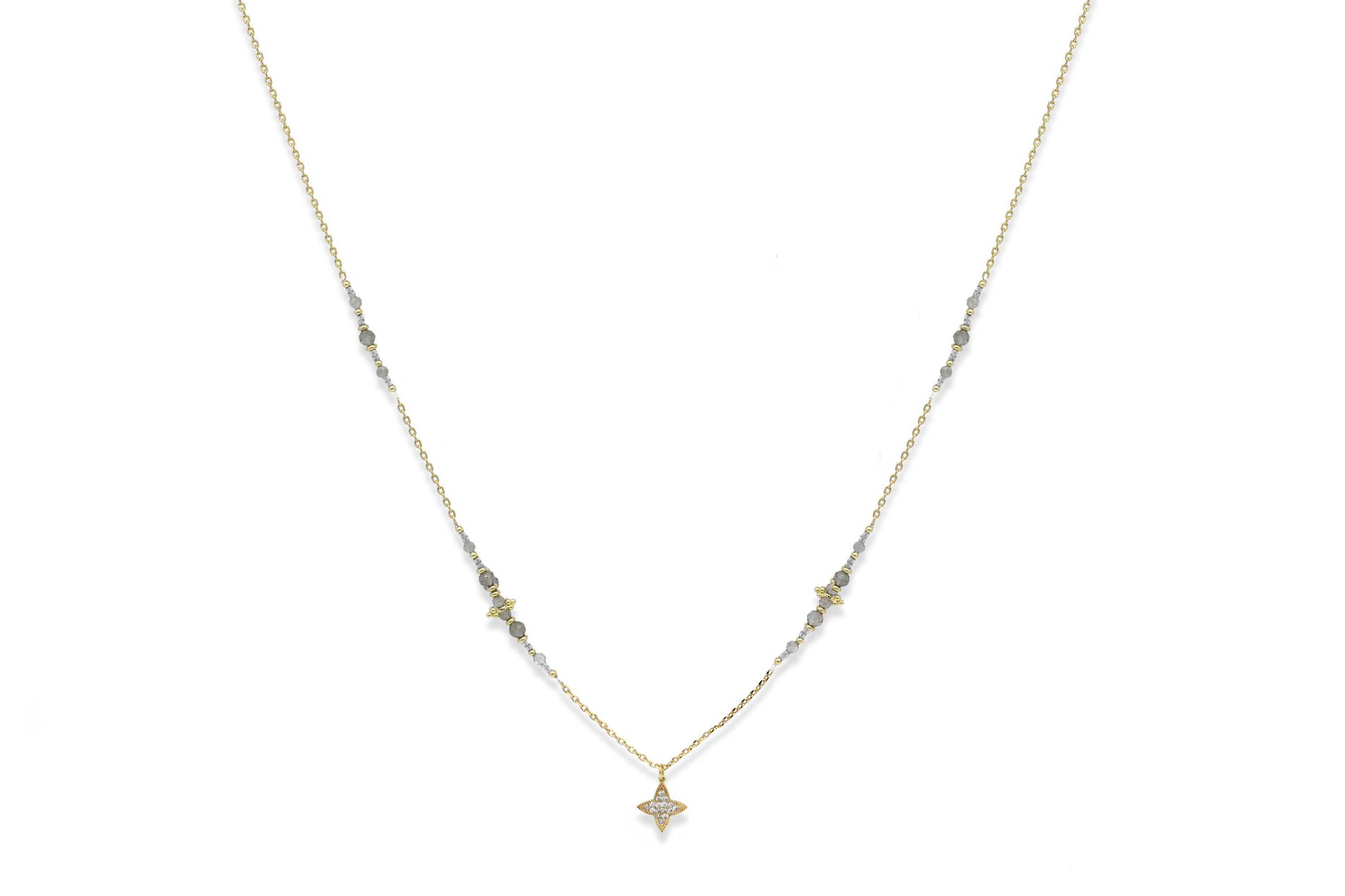 Shani Labradorite Beaded Star pendant Necklace - Boho Betty