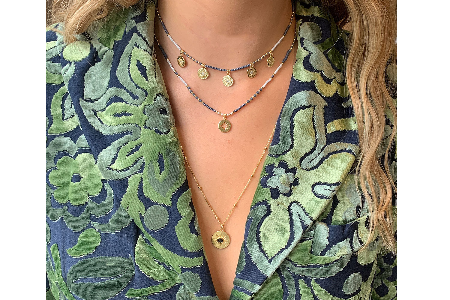 Zeyfros Navy Miyuki Bead Short Necklace - Boho Betty