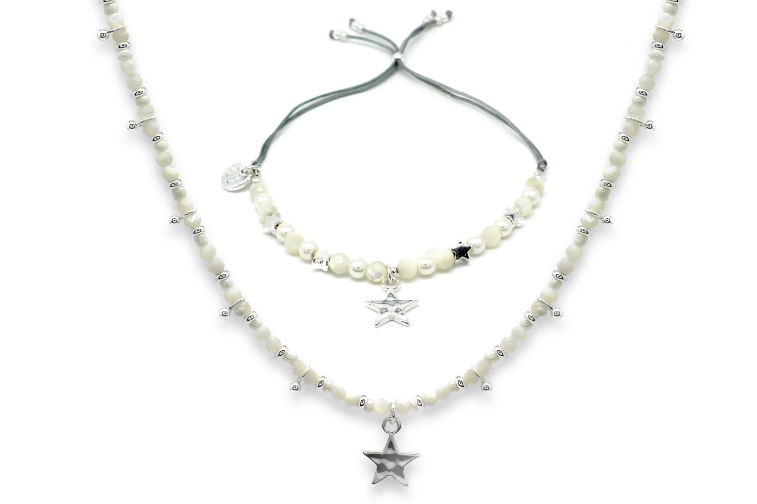 White Star Necklace and Bracelet Gift Set - Boho Betty