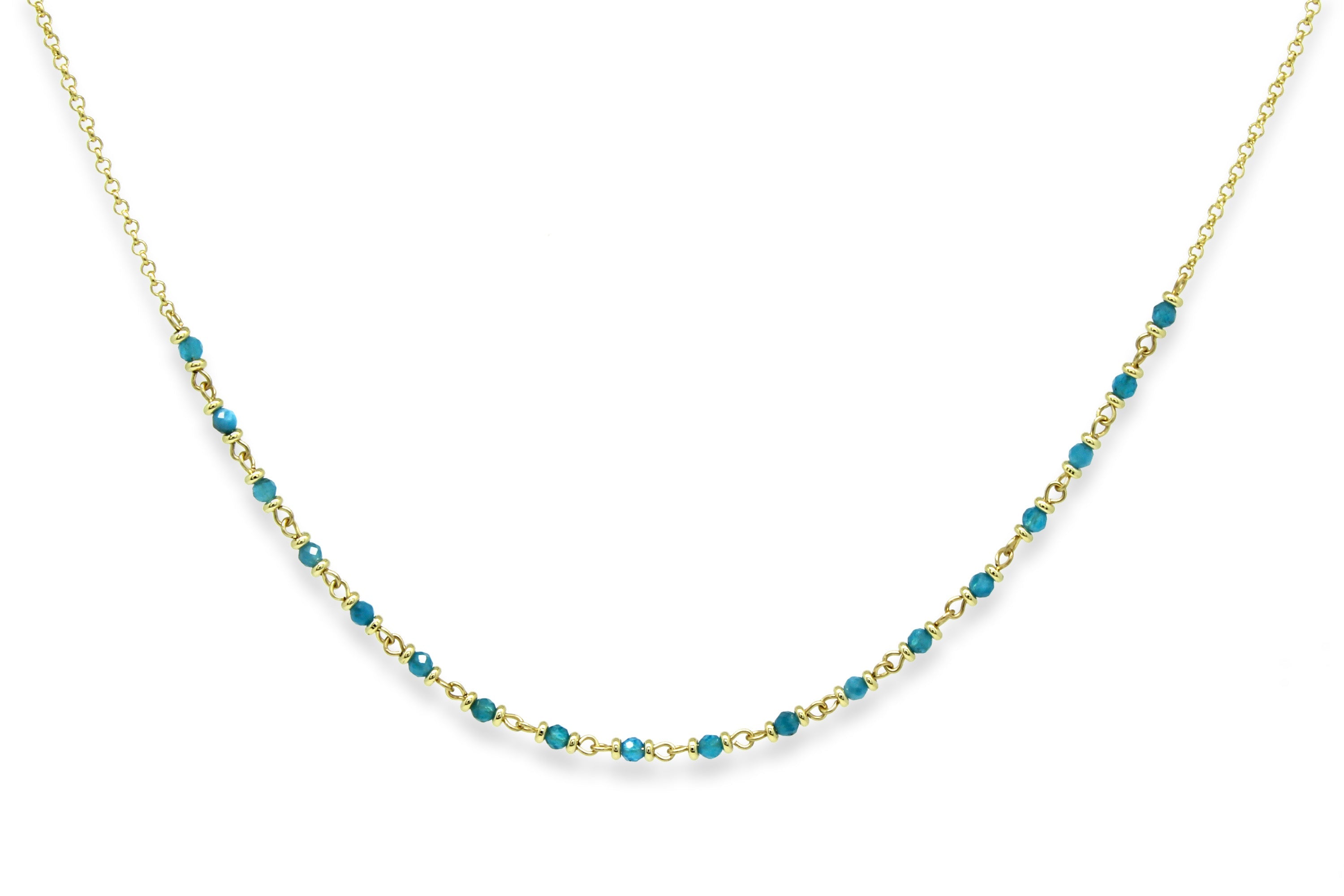 Panacea Apatite Gold Gemstone Necklace - Boho Betty