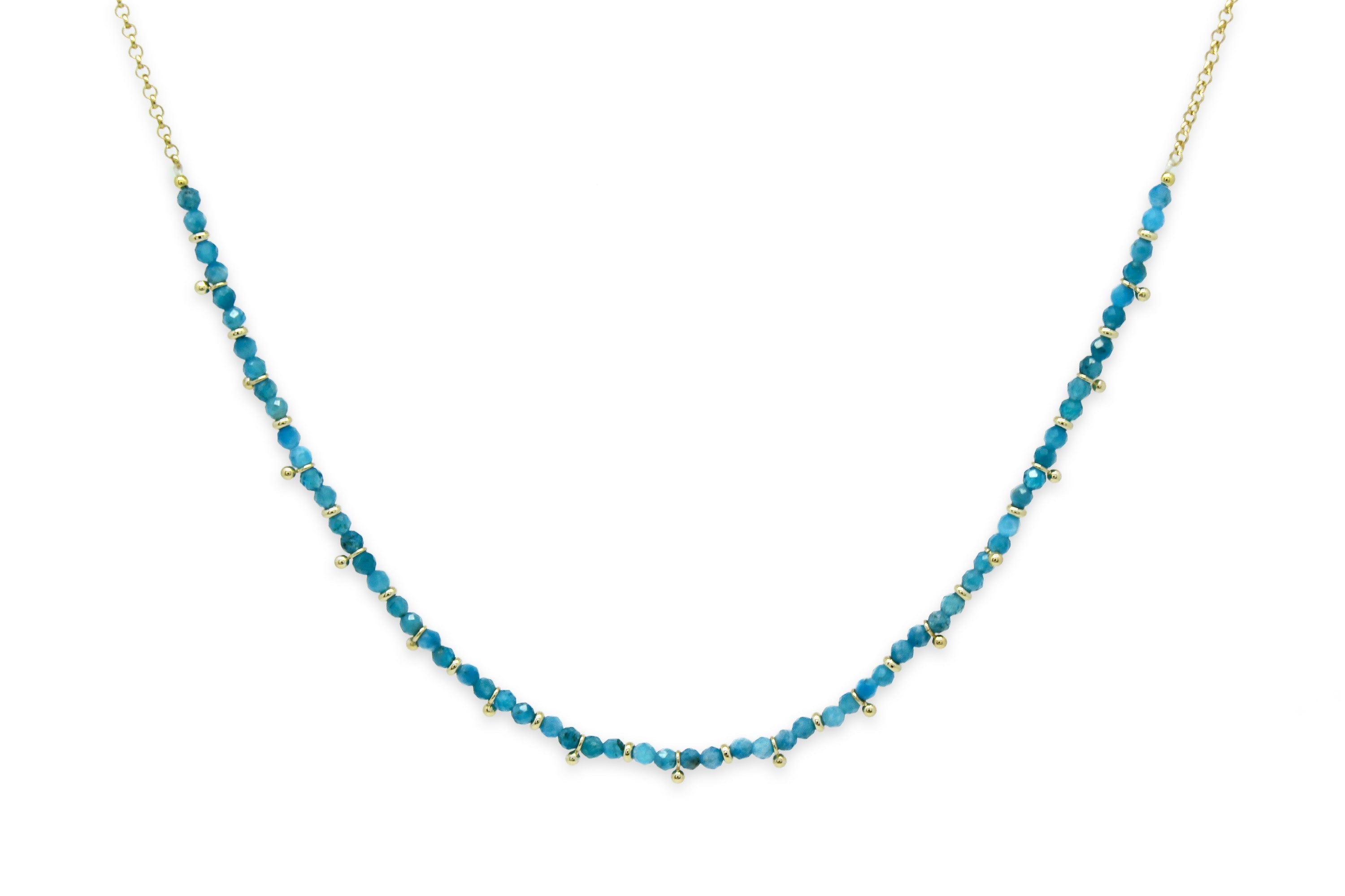 Salus Apatite Gemstone Gold Necklace - Boho Betty