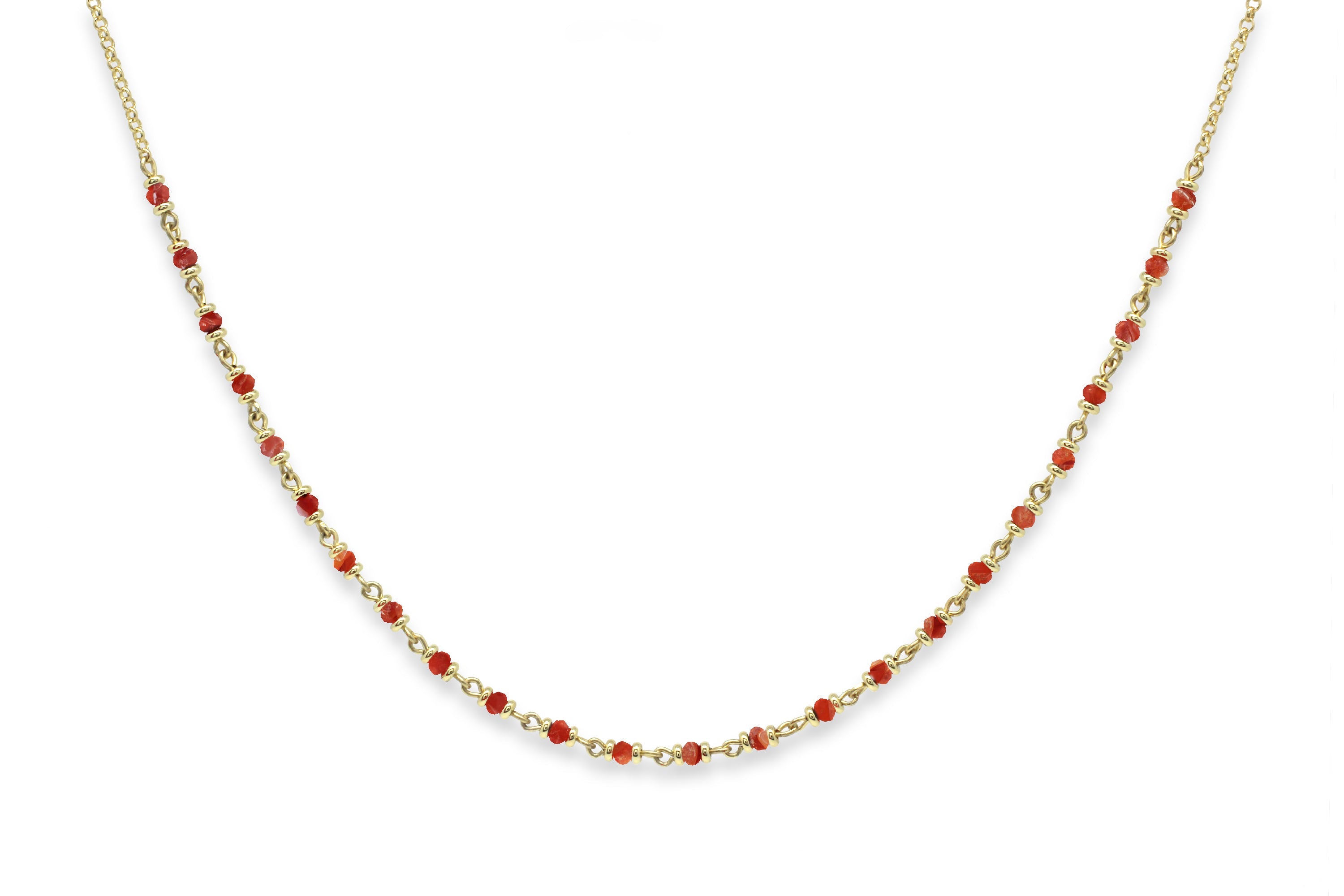 Panacea Carnelian Gold Gemstone Necklace#color_Gold