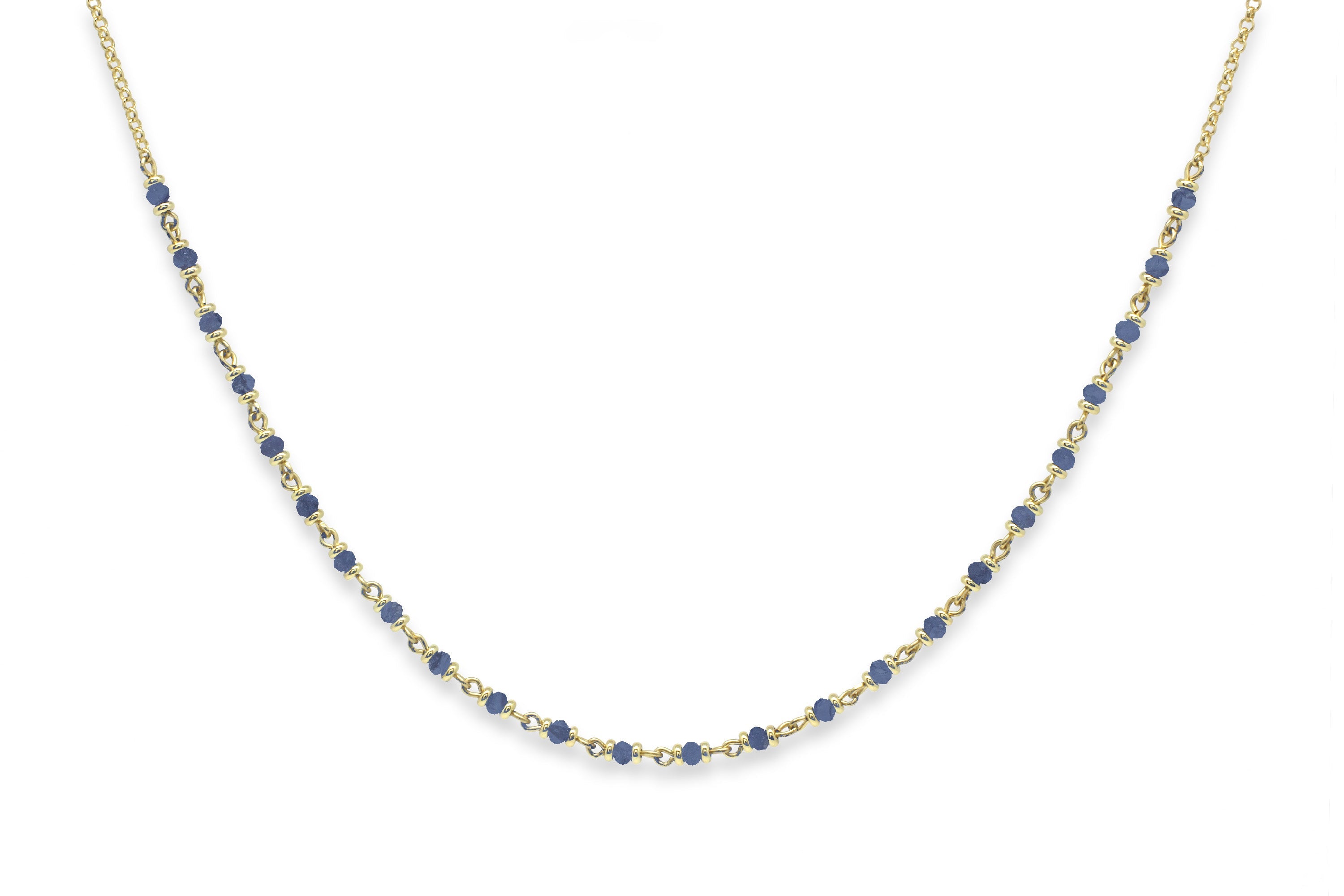 Panacea Iolite Gold Gemstone Necklace #color_Iolite