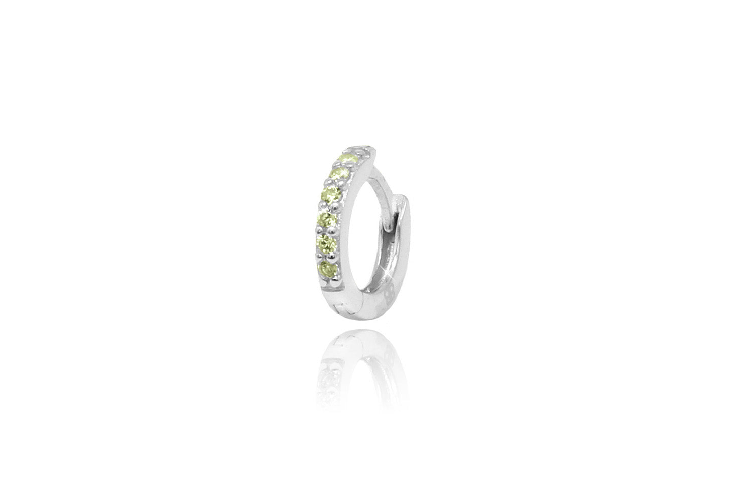 Reddy Peridot Sterling Silver Huggies - Boho Betty