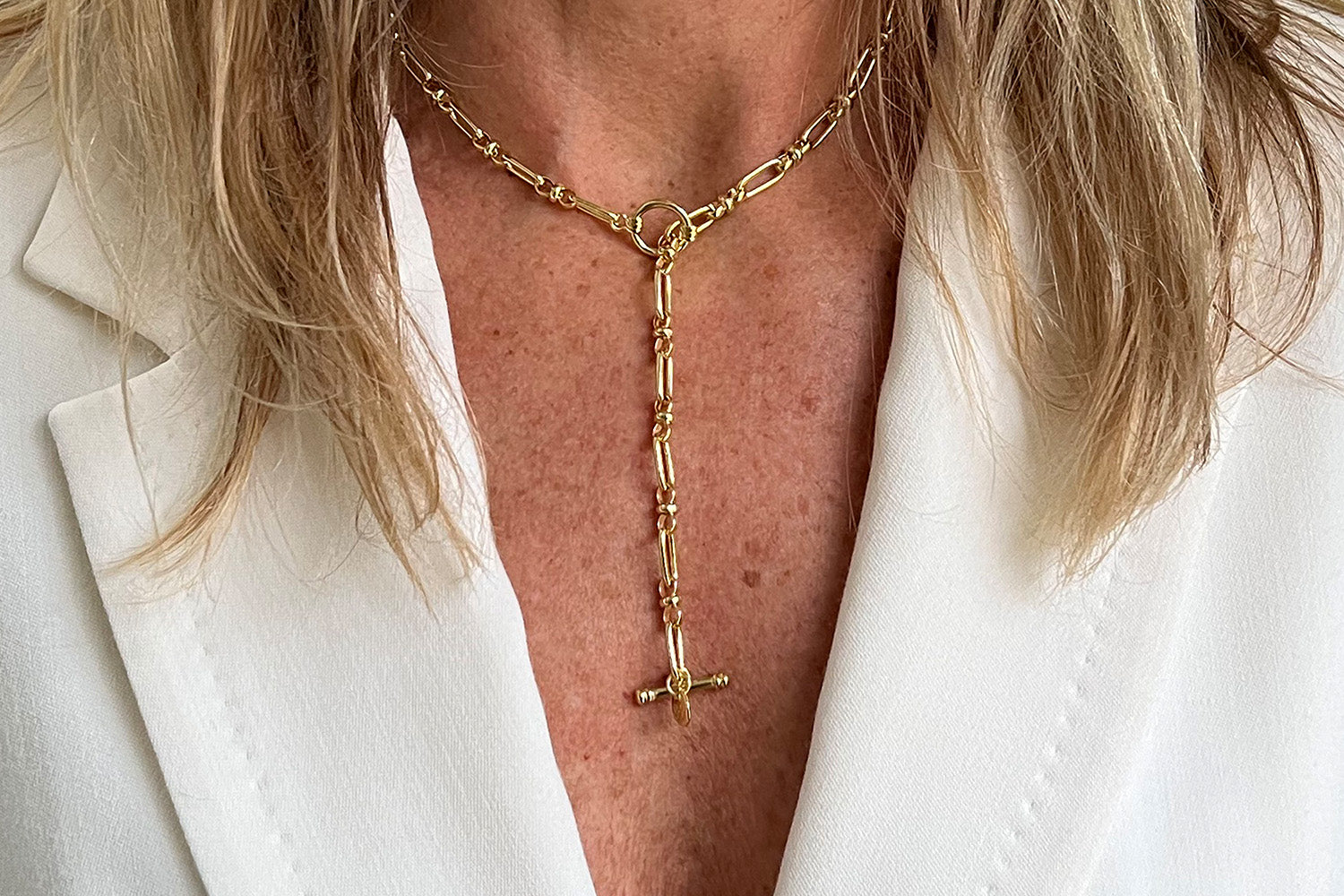 Cetus Gold T-Bar Chain Necklace - Boho Betty