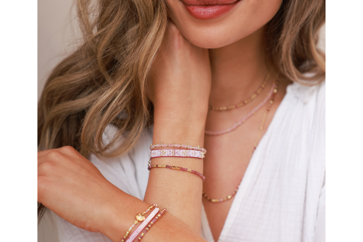 Blush Pink Bracelet Stack - Boho Betty