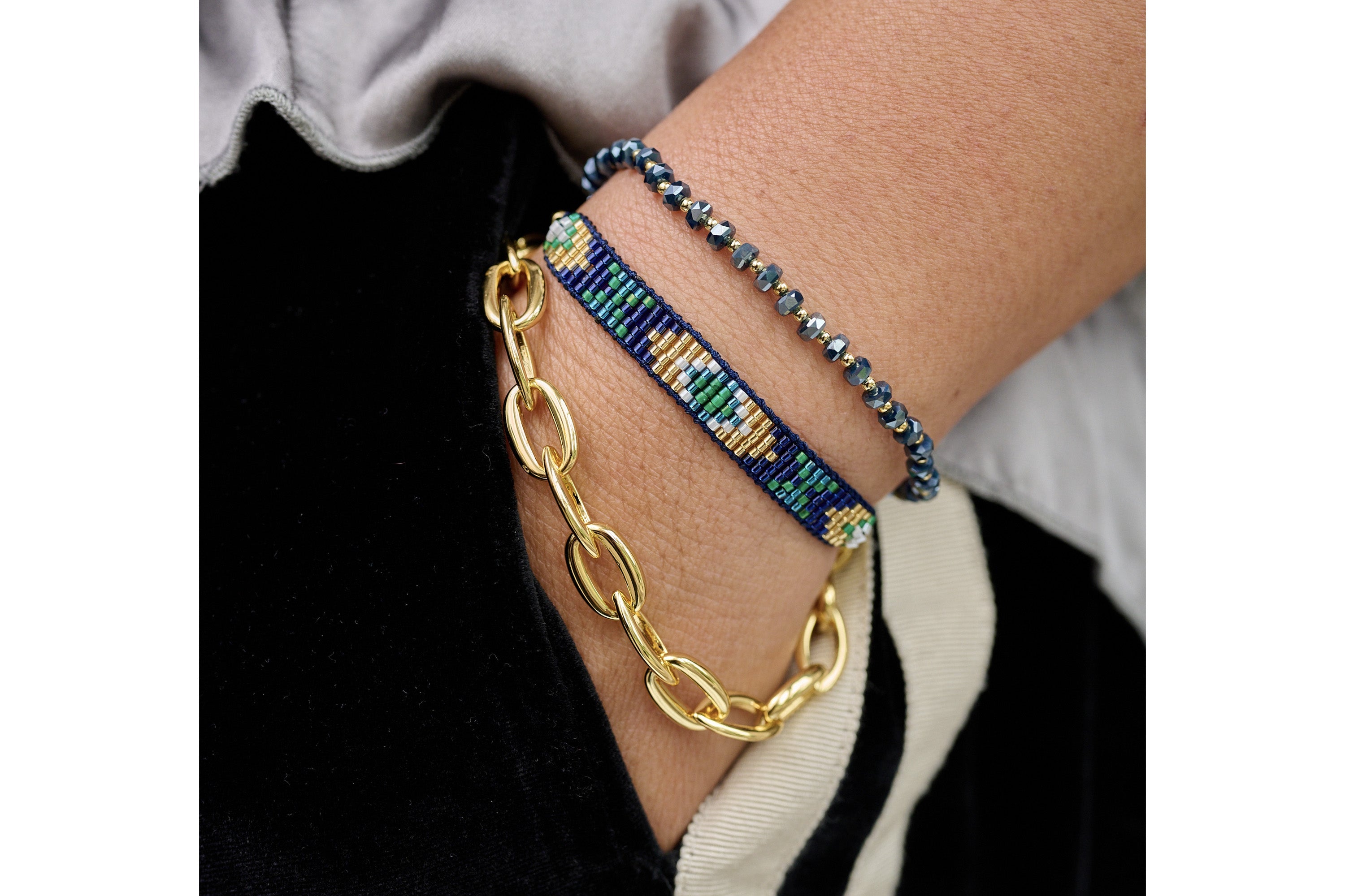 Magic Navy Friendship Beaded Bracelet - Boho Betty