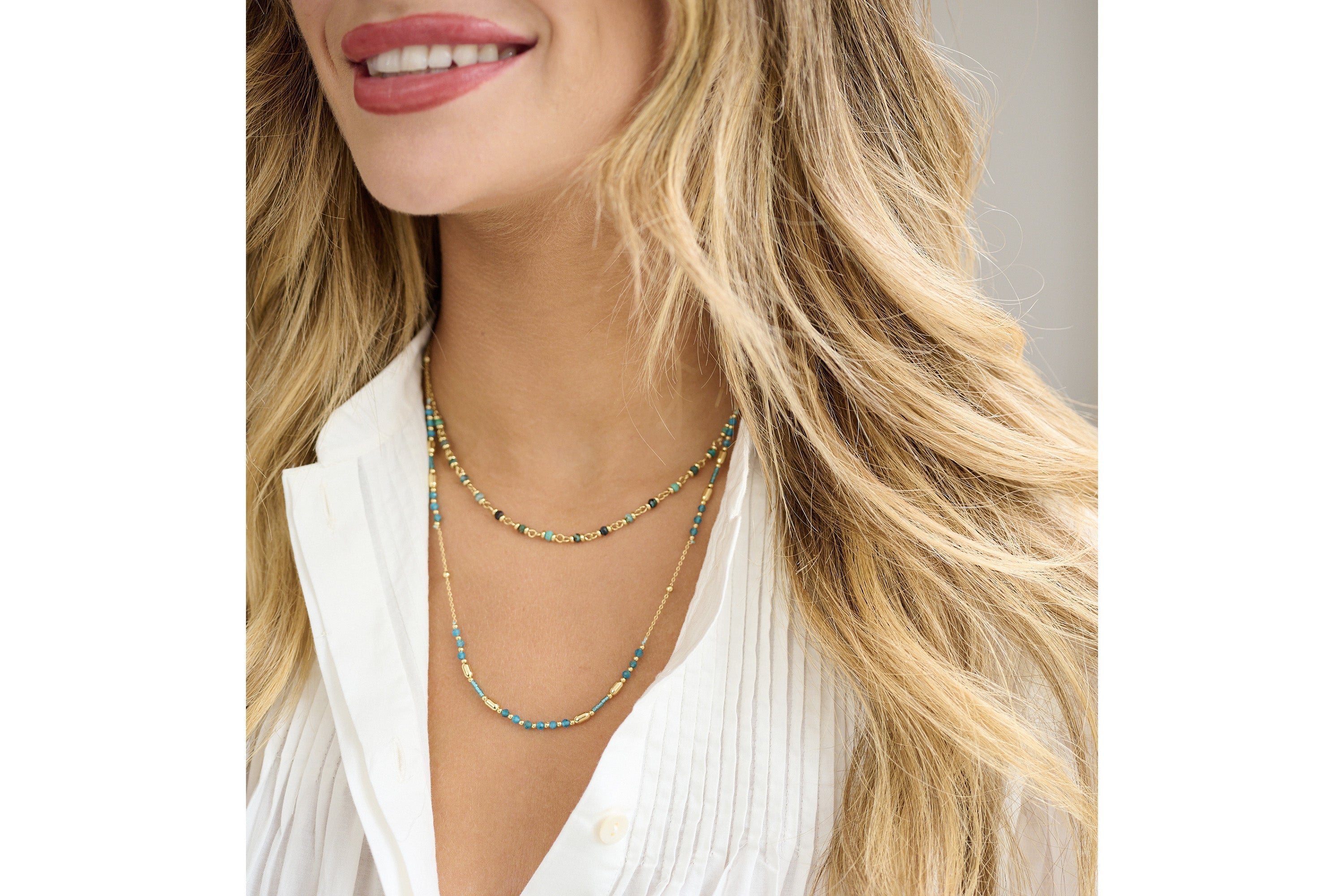 Panacea Azurite Gemstone Gold Necklace - Boho Betty