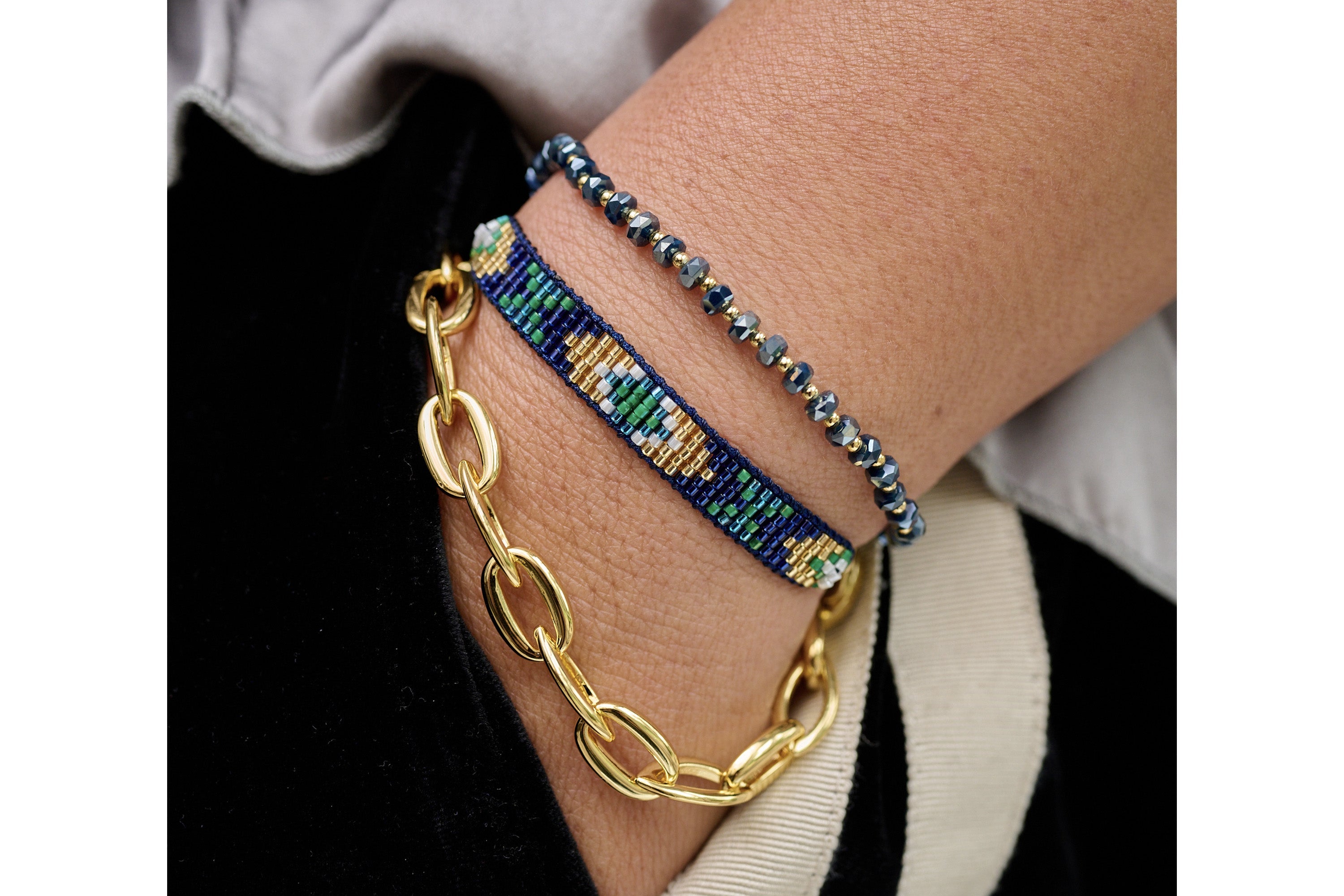 Magic Navy Friendship Beaded Bracelet - Boho Betty